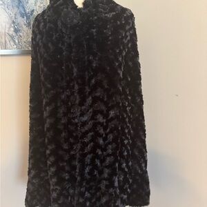 Jessica Black Faux Fur Cape